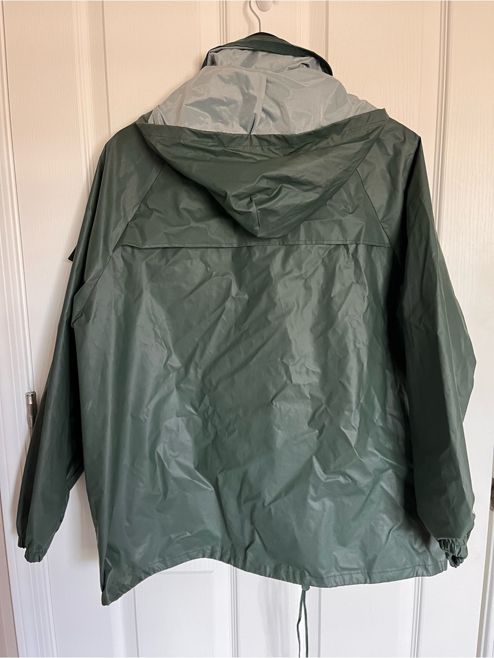 Vintage Academy Broadway Corp Hooded Long Rain Coat Jacket Green Men Size M - Picture 10 of 15